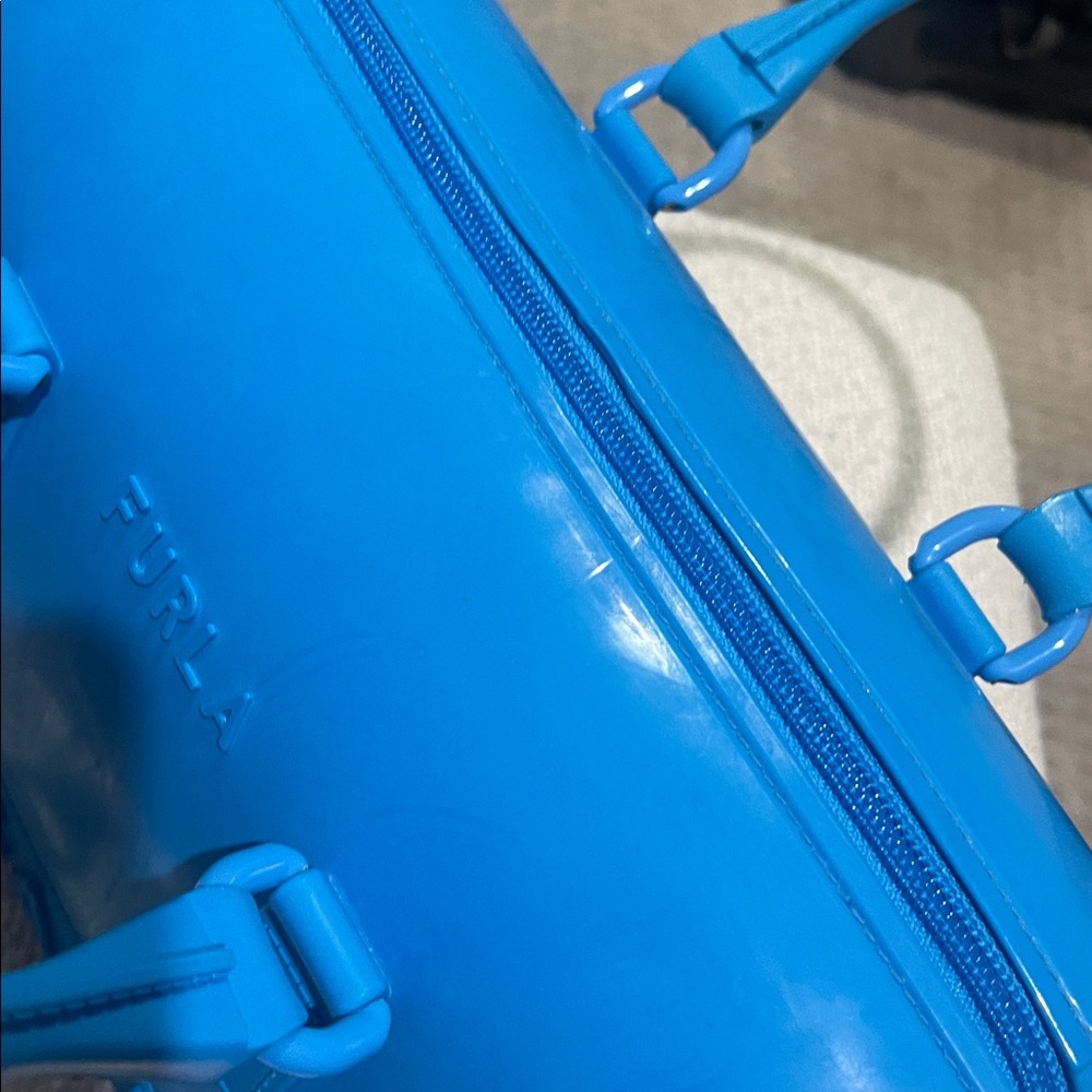 Vintage Furla Electric Blue Re-Candy Satchel - Picture 3 of 6